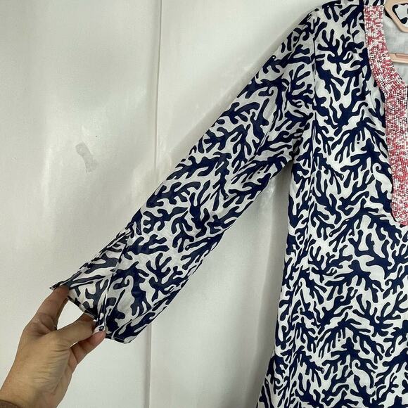 Lilly Pulitzer Courtney Navy Blue Treasure Tunic Dress Size XS - Picture 6 of 10